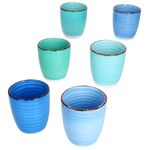 6er Set BLUE Mokka-Becher OHNE Henkel für 6 Personen aus Steingut - 24327069_Bild_1