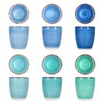 6er Set BLUE Mokka-Becher OHNE Henkel für 6 Personen aus Steingut - 24327069_Bild_2