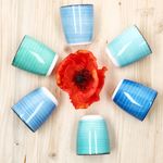 6er Set BLUE Mokka-Becher OHNE Henkel für 6 Personen aus Steingut - 24327069_Bild_3