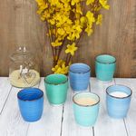 6er Set BLUE Mokka-Becher OHNE Henkel für 6 Personen aus Steingut - 24327069_Bild_5