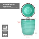 6er Set BLUE Mokka-Becher OHNE Henkel für 6 Personen aus Steingut - 24327069_Bild_6