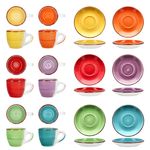 6er Set UNI Bunt Espressotassen mit Untertassen für 6 Personen aus Steingut - 24326774_Bild_4