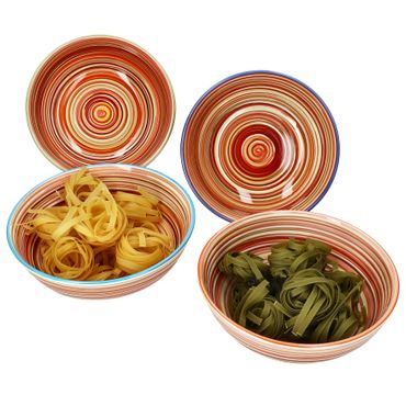 4er Set LINEA Spaghetti-Teller für 4 Personen aus Steingut - 24325754_Bild_1