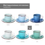 6er Set BLUE Cappuccinotassen mit Untertassen für 6 Personen aus Steingut - 24327058_Bild_3