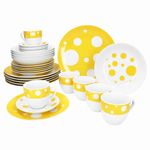 30tlg Kombiservice PULA GELB Porzellan für 6 Personen_Bild_1