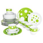 30tlg Kombiservice PULA GRÜN Porzellan für 6 Personen_Bild_1