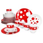 30tlg Kombiservice PULA ROT Porzellan für 6 Personen_Bild_1