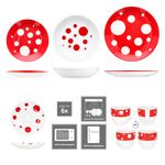 30tlg Kombiservice PULA ROT Porzellan für 6 Personen_Bild_3