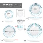 30tlg Kombiservice SPLIT TÜRKIS Porzellan für 6 Personen_Bild_7