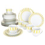 30tlg Kombiservice SPLIT GELB Porzellan für 6 Personen_Bild_1