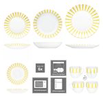 30tlg Kombiservice SPLIT GELB Porzellan für 6 Personen_Bild_3