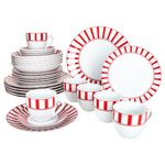 30tlg Kombiservice SPLIT ROT Porzellan für 6 Personen_Bild_1