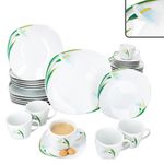 30tlg Kombiservice WHITE CALLA Porzellan für 6 Personen_Bild_2