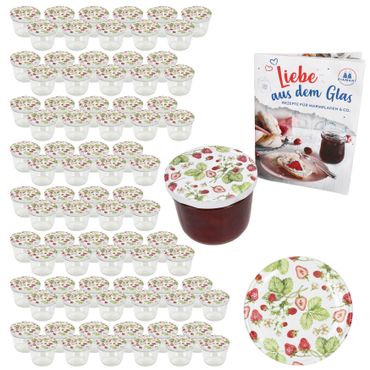 100er Set Sturzglas 230 ml To 82 Wald-Erdbeeren Deckel incl. Rezeptheft_Bild_1