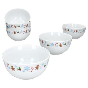 6er Set Candyman Müslischale aus Porzellan