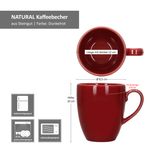 6er Set Kaffeebecher NATURAL rot für 6 Personen aus Steingut - 582711_Bild_6