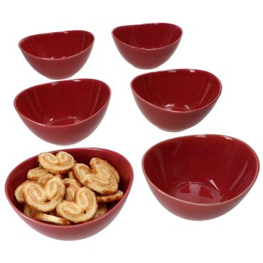 6er Set Müslischale NATURAL rot für 6 Personen aus Steingut - 582711_Bild_1