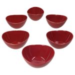 6er Set Müslischale NATURAL rot für 6 Personen aus Steingut - 582711_Bild_2