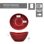 6er Set Müslischale NATURAL rot für 6 Personen aus Steingut - 582711_Bild_6