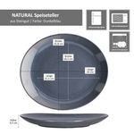 6er Set Speiseteller NATURAL dunkelblau für 6 Personen aus Steingut - 582711_Bild_7