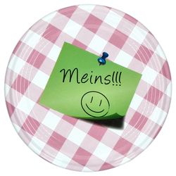 04-33226-TO82-Deckel-Meins----Rosa-Weiss-mit-Post-It-Einzeln-Draufsicht.jpg 20er Deckel-Set TO 82 MEINS!!! passend für 230ml / 350ml / 435ml Gläser_Bild_4