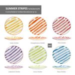 6er Set SUMMER STRIPES Speiseteller für 6 Personen aus Steingut - 24325634_Bild_4