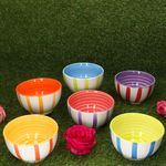 6er Set SUMMER STRIPES Müslischalen für 6 Personen aus Steingut - 24325618_Bild_3