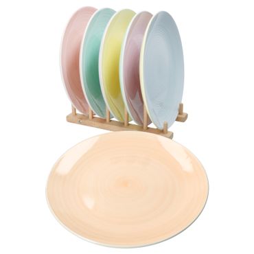 6er Set PASTELLO Speiseteller für 6 Personen aus Steingut - 24326239_Bild_1