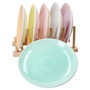 6er Set PASTELLO Kuchenteller für 6 Personen aus Steingut - 24326228_Bild_1