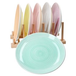 01-24326228-HIT-Pastello-Kuchenteller-6er-Set-01.jpg 6er Set PASTELLO Kuchenteller für 6 Personen aus Steingut - 24326228_Bild_1