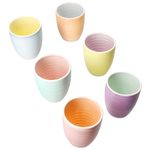 6er Set Kaffeebecher PASTELLO bunt OHNE Henkel für 6 Personen aus Steingut - 24326207_Bild_2