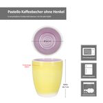 6er Set Kaffeebecher PASTELLO bunt OHNE Henkel für 6 Personen aus Steingut - 24326207_Bild_8