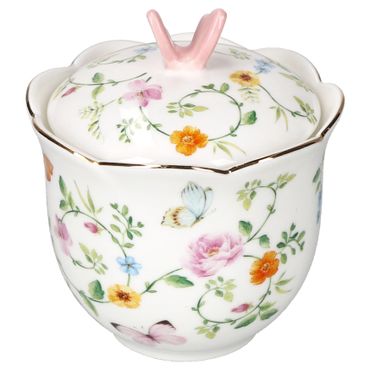 DANCING BUTTERFLIES Zuckerdose mit Deckel aus Porzellan – R3127#DANB