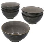 6er Set PROSPERO Salatschale braun 16cm für 6 Personen aus Porzellan - 593339_Bild_1