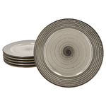 6er Set PROSPERO Speiseteller braun für 6 Personen aus Porzellan - 593342_Bild_1