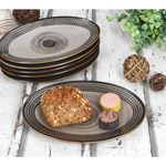 6er Set PROSPERO Platte oval braun für 6 Personen aus Porzellan_Bild_3