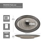 6er Set PROSPERO Platte oval braun für 6 Personen aus Porzellan_Bild_7