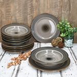 12tlg Tafelservice PROSPERO braun für 6 Personen aus Porzellan_Bild_2