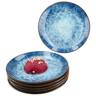 6er Set MARINA Kuchenteller für 6 Personen aus Porzellan - 24324269_Bild_1