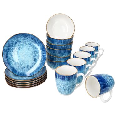 18tlg Frühstücksset MARINA für 6 Personen aus Porzellan - 24324269 + 24324294 + 24324251_Bild_1