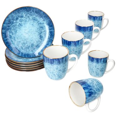 12tlg Frühstücksset MARINA für 6 Personen aus Porzellan - 24324269 + 24324251_Bild_1