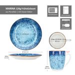 12tlg Frühstücksset MARINA für 6 Personen aus Porzellan - 24324269 + 24324251_Bild_8