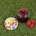 25er Set Sturzglas 125 ml Marmeladenglas Einmachglas Einweckglas To 66 Comic-Obst Deckel incl. Diamant-Zucker Gelierzauber Rezeptheft_Bild_3