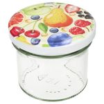 25er Set Sturzglas 125 ml Marmeladenglas Einmachglas Einweckglas To 66 Comic-Obst Deckel incl. Diamant-Zucker Gelierzauber Rezeptheft_Bild_4