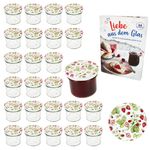 25er Set Sturzglas 125 ml Marmeladenglas Einmachglas Einweckglas To 66 Wald-Erdbeeren Deckel incl. Diamant-Zucker Gelierzauber Rezeptheft_Bild_1