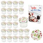 25er Set Sturzglas 125 ml Marmeladenglas Einmachglas Einweckglas To 66 Wald-Erdbeeren Deckel incl. Diamant-Zucker Gelierzauber Rezeptheft_Bild_2