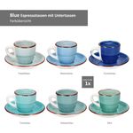 6er Set BLUE Espressotassen mit Untertassen für 6 Personen aus Steingut - 24327056_Bild_4