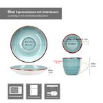 6er Set BLUE Espressotassen mit Untertassen für 6 Personen aus Steingut - 24327056_Bild_7