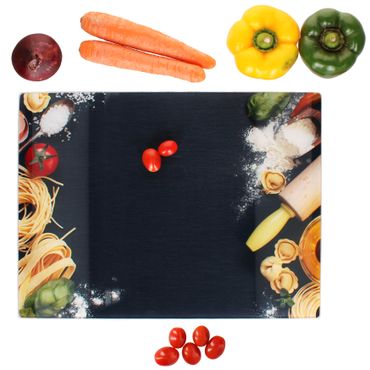 Schneidebrett aus Glas PASTA-Dekor 30x40cm – 23490789