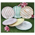 6er Set BEACH PASTELLO STRIPES Speiseteller für 6 Personen aus Steingut- 24326165_Bild_2